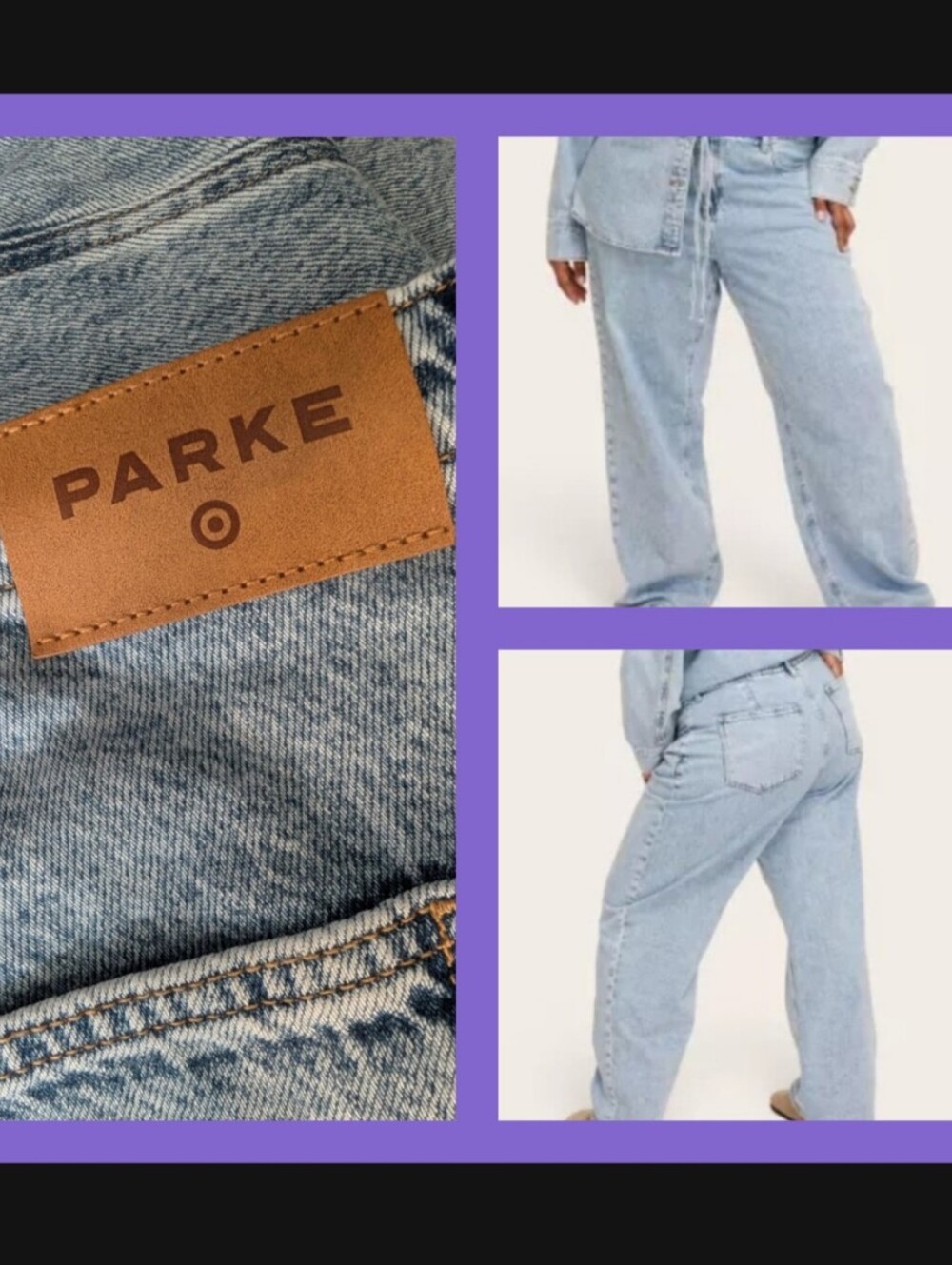 PARKE X TARGET Light Wash Mid-rise Baggy Drawstring Jean, Women 24, NWT, LIMITED